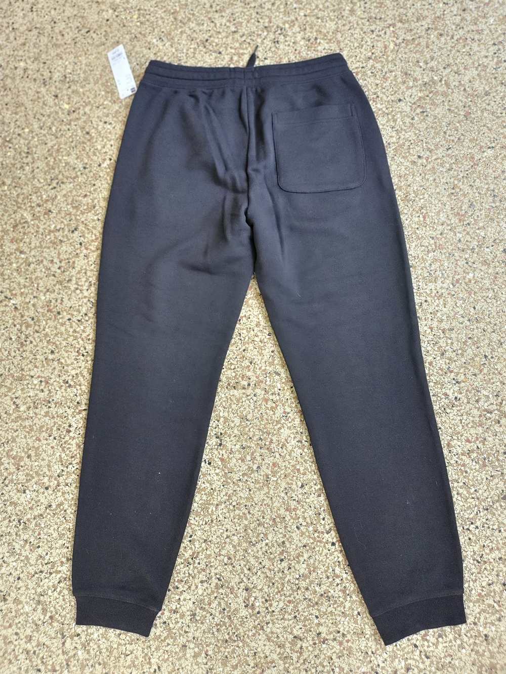 New W Tag GU Men's Black Jogger Sweatpants with Back Patch Pocket L